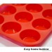 DAPOTO 12 Cup Silicone Muffin | Cupcake Baking Pan |Silicone Mold Non-Stick Dishwasher Microwave Safe | Cupcake Makers and Candy Making Molds Set for Chrismas - B075PQBX1T